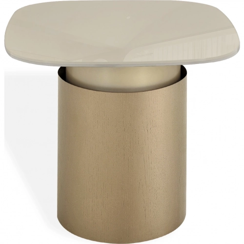 Essenza End Table in Champagne Gold Glass & Metal
